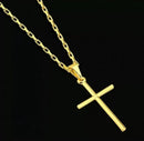 Corrente + Pigente Cruz Palito Banhado a Ouro 18k Cordão Cartier