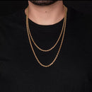Corrente Masculina Cartier Cadeado 4,5mm Banhada a Ouro 18k