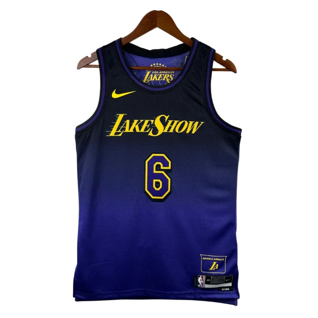 Regata NBA Los Angeles Lakers - Preta e Roxa - JAMES 6 (PRONTA ENTREGA)
