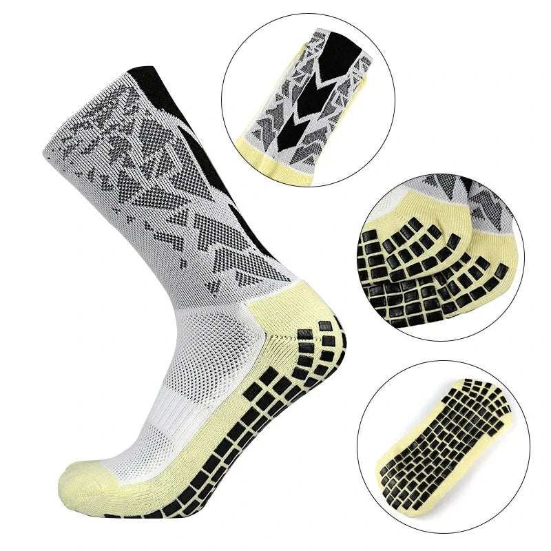 Meias de Futebol Antiderrapantes com Grip de Silicone