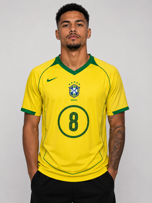 Camisa Brasil Total 90 - Nike - Retrô 2004/2005 (KAKÁ+ 8) (PRONTA ENTREGA)