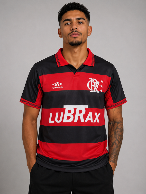 Camisa Flamengo Retrô 92/93 Vermelha e Preta Masculina - Umbro (PRONTA ENTREGA)