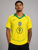 Camisa Brasil Total 90 - Nike - Retrô 2004/2005 (RONALDO + 9) (PRONTA ENTREGA)