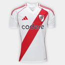 Camisa River Plate Adidas Home Torcedor 2025 s/n° Masculina - Branco+Vermelho