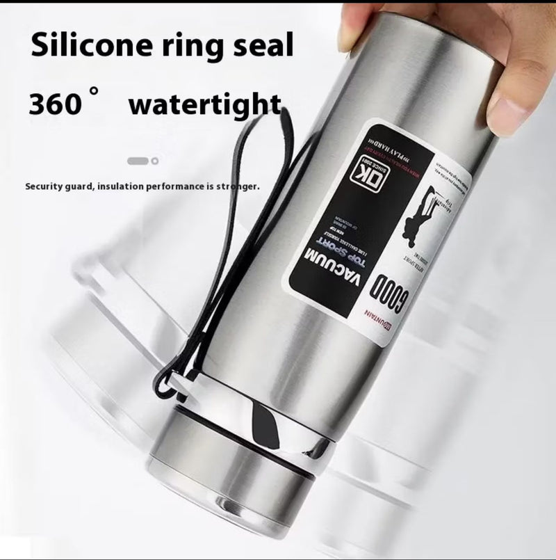 Garrafa 1000ml Inox Térmica Com Infusor Prata