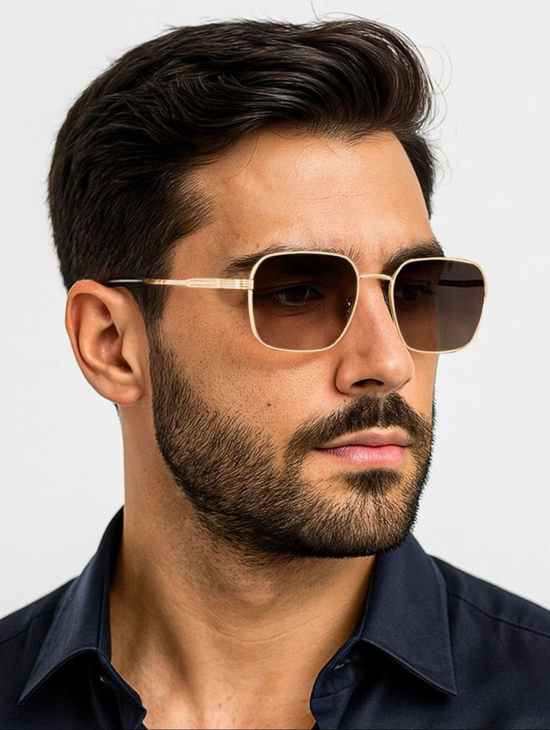 Óculos de Sol Masculino Horizon Armação em Metal Lentes UV400