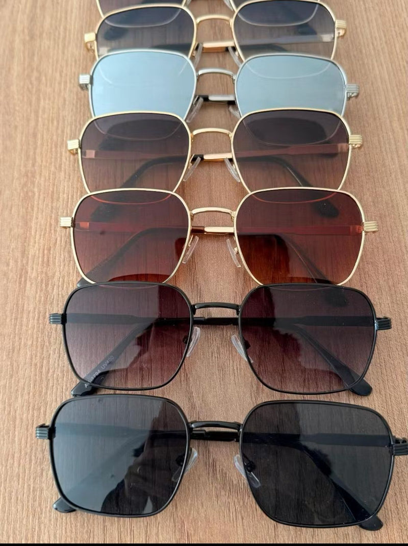 Óculos de Sol Masculino Horizon Armação em Metal Lentes UV400