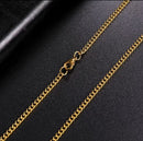 Corrente + Pulseira Estilo Cubano Masculino Banhado a Ouro 18K 3mm De Largura