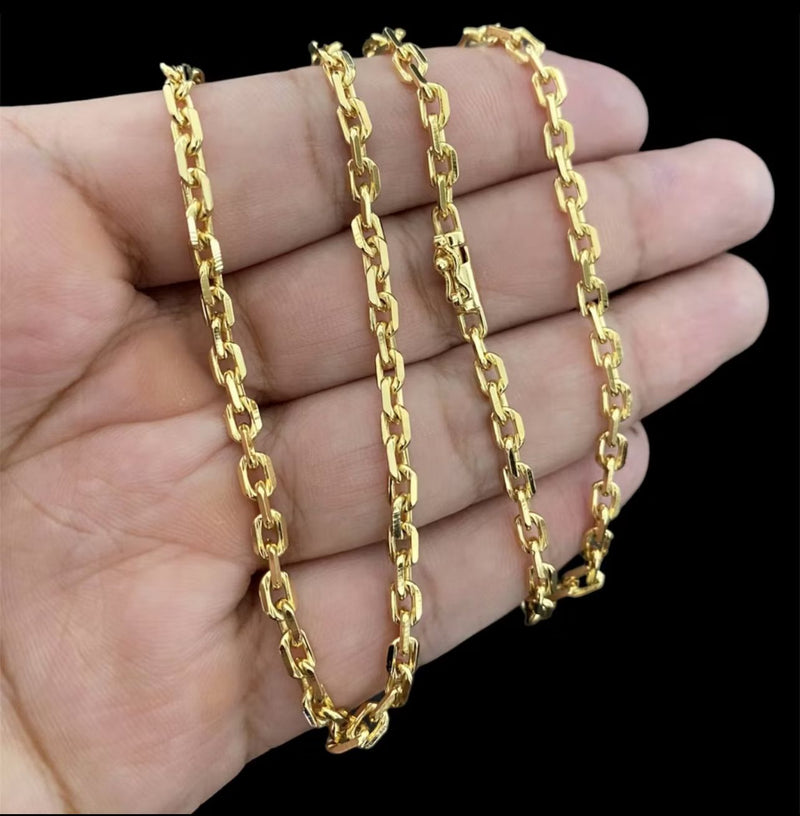 Corrente Masculina Cartier Cadeado 4,5mm Banhada a Ouro 18k