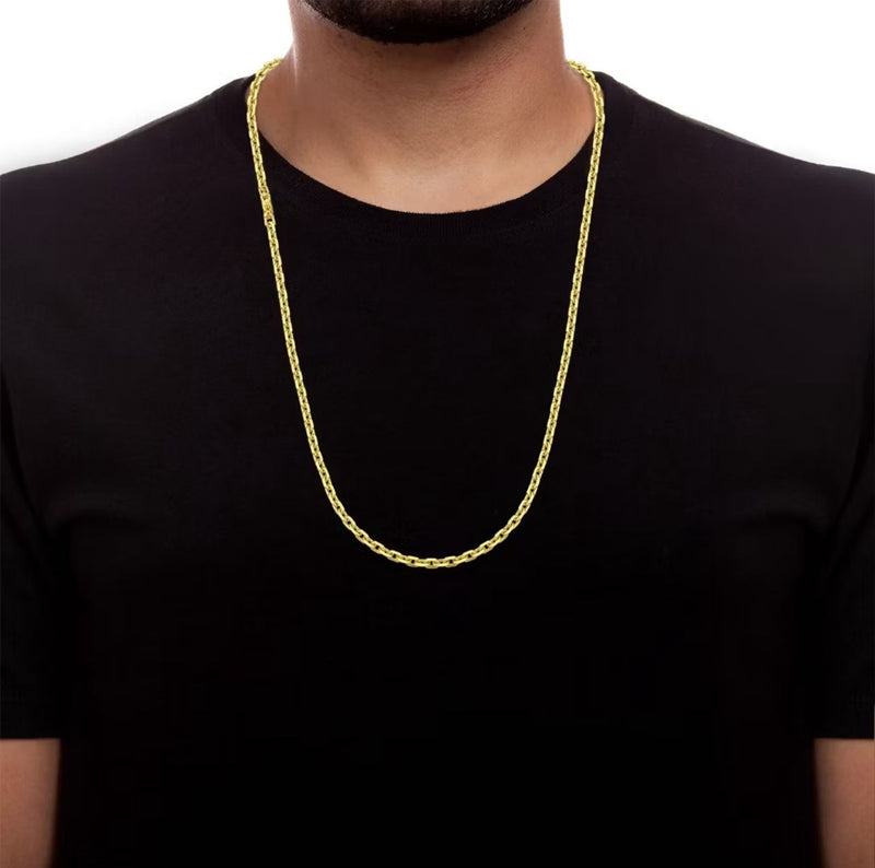 Corrente Masculina Cartier Cadeado 4,5mm Banhada a Ouro 18k