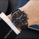 Relogio Masculino Geneva pulseira de couro sintetico