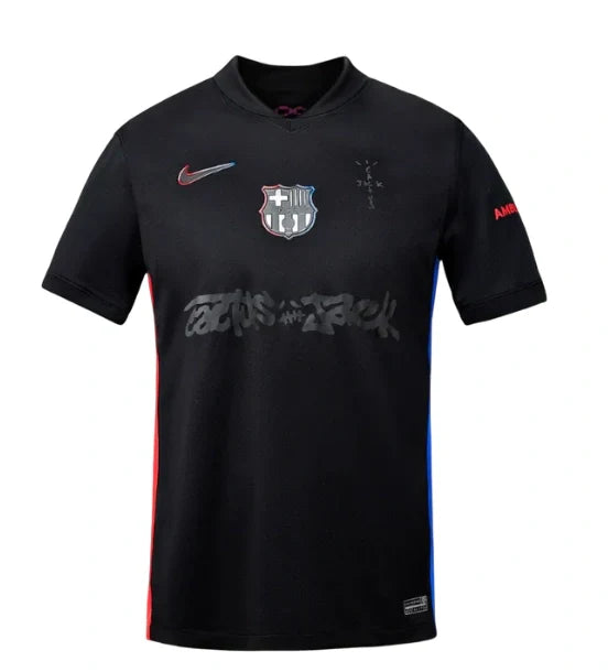 Camisa Barcelona x Travis Scott II 24/25 Torcedor Masculina - Preta (PRONTA ENTREGA)