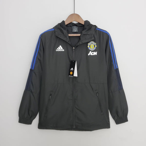 Corta-vento Manchester United Adidas - Preto e Azul