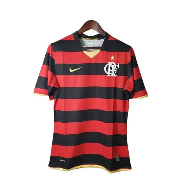 Camisa Flamengo Retrô 2009 Vermelha e Preta Masculina - Nike (ADRIANO + 10) (PRONTA ENTREGA)