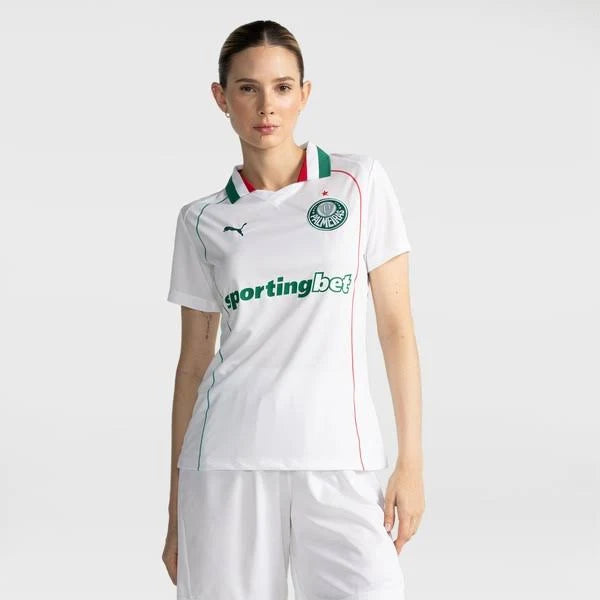 Camisa Feminina Palmeiras Torcedor - 26/27 - Branca - SportingBet (PRONTA ENTREGA)