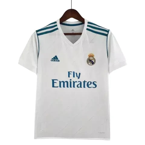 Camisa Real Madrid Home 2017/18 Retrô Masculino Adidas Branca (RONALDO 7) (PRONTA ENTREGA)